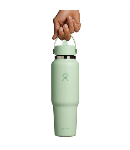40 oz Wide Mouth Travel Bottle with Flex Straw Cap-Aloe