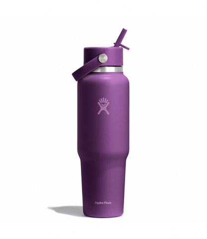 40 oz Wide Mouth Travel Bottle with Flex Straw Cap-Beachplum Purple