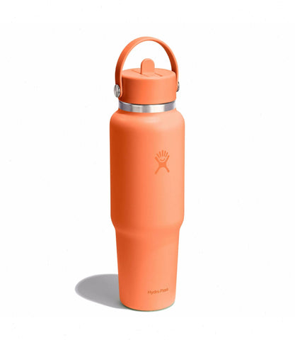 40 oz Wide Mouth Travel Bottle with Flex Straw Cap-Nectar Orange