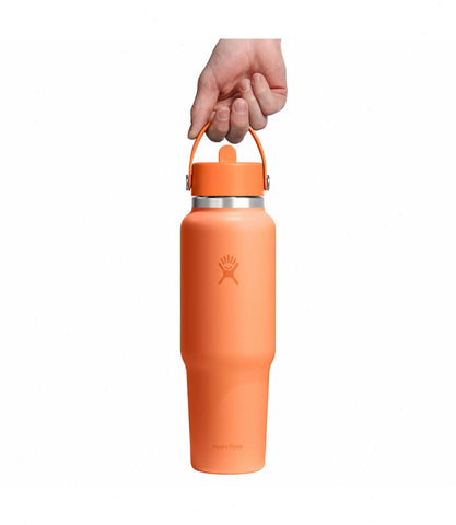 40 oz Wide Mouth Travel Bottle with Flex Straw Cap-Nectar Orange